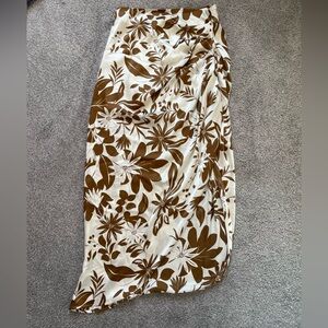 Blue B shiny long summer cover up skirt tropical